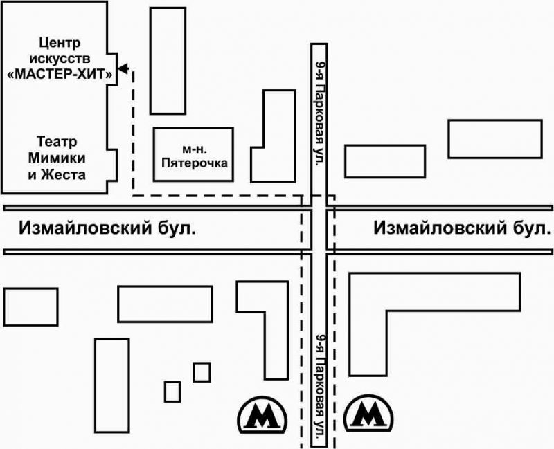 Первомайская метро схема выходов